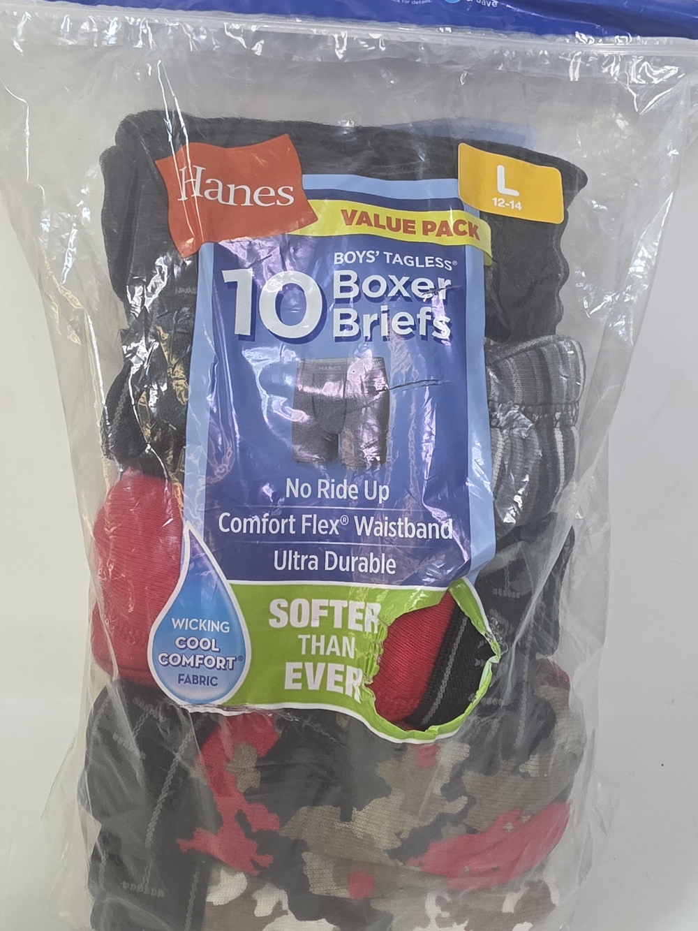 Hanes 10pk Cool Comfort Boxer Briefs Boys Large (12-14)
